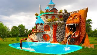 [Full Video] Build Mud Villa House, Swimming Pool & Design Lion Water Slide for Entertainment Place