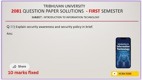 Introduction to Information Technology Explained | BSc CSIT 1st Semester | TU 2081 Qno.11 Solution