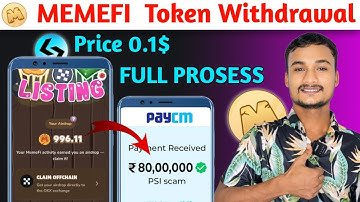 Memefi Token Withdrawal Full Prosess  | Memefi airdrop withdrawal 🤑 | Memefi Token price 🤑