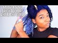 Color Treated Curly Hair Routine| Wash Day after Dying Natural Hair Blue  | Healthy Colored Hair