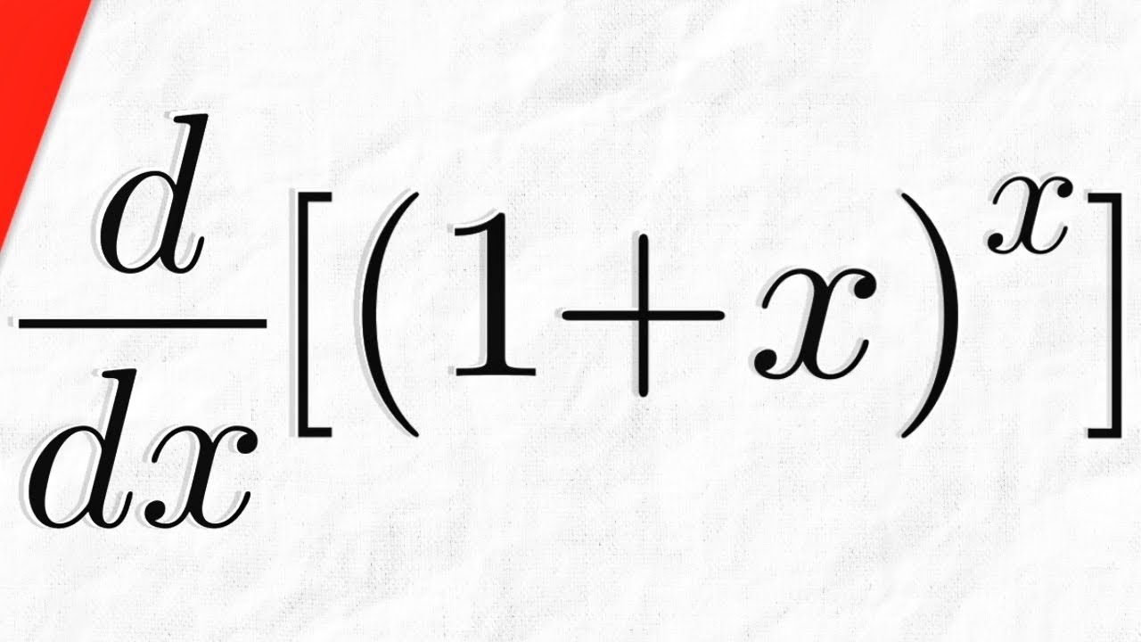 Derivative of (1+x)^x with Logarithmic Differentiation | Calculus 1 ...