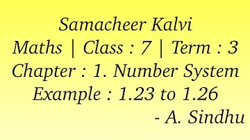 7th Maths Term 3 Samacheer | Chapter 1 | Number System | Example 1.23 to 1.26