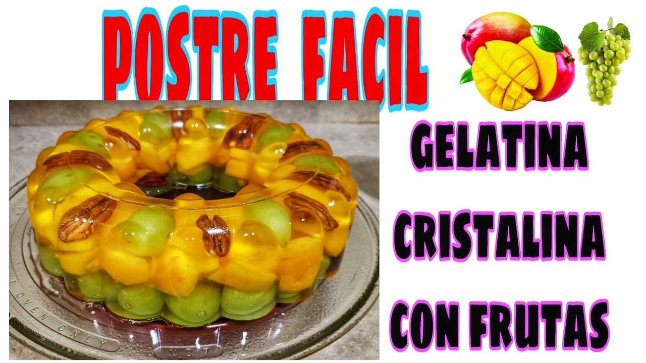 Gelatina cristalina con fruta🍮🍇🍇 con solo 2 ingredientes para (negocio