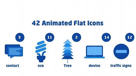 42 Animated Flat Icons After Effects Templates
