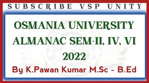 #Osmania University UG B.Sc,B.Com,B.A Almanac 2022