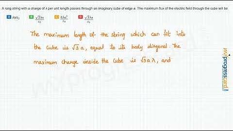 A long string with a charge of λ per unit length passes through an imaginary