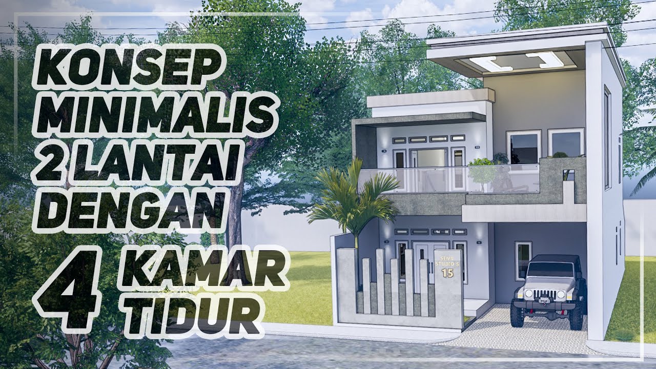  DESAIN  RUMAH  8X15  METER 2 LANTAI DENGAN 4 KAMAR TIDUR 