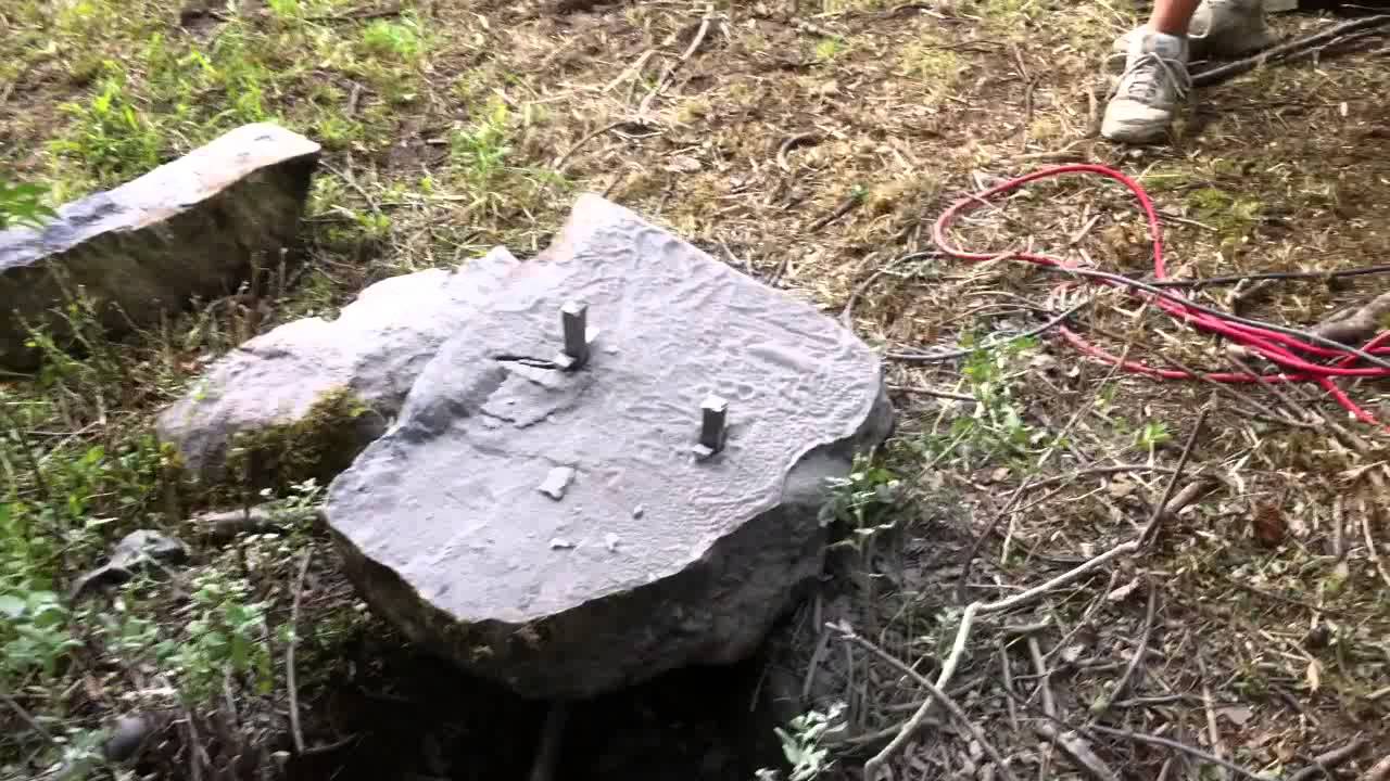Linda First Rock Splitting - Feathers and Wedges - YouTube