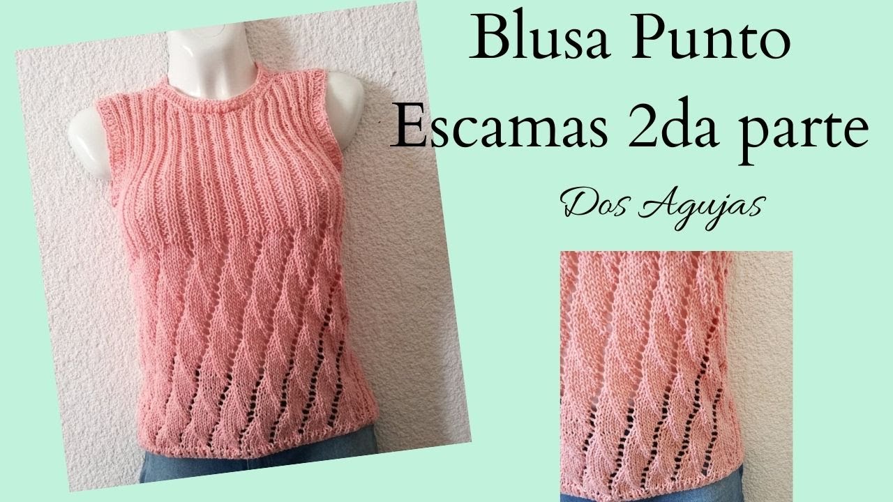 2da Parte //  BLUSA PUNTO ESCAMAS // Tejida con Agujas (Frente)