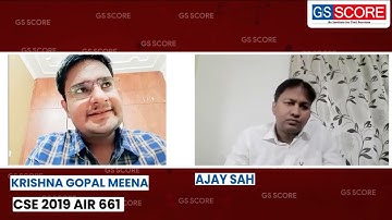 KRISHNA GOPAL MEENA - RANK CSE 2019 AIR 661