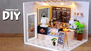 [4K] Leisurely Coffee Shop || DIY Miniature Dollhouse Kit - Relaxing Satisfying Video