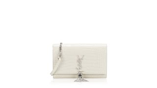 Saint Laurent Croco Embossed Calfskin Kate Tassel Chain Wallet Crema Soft screenshot 5