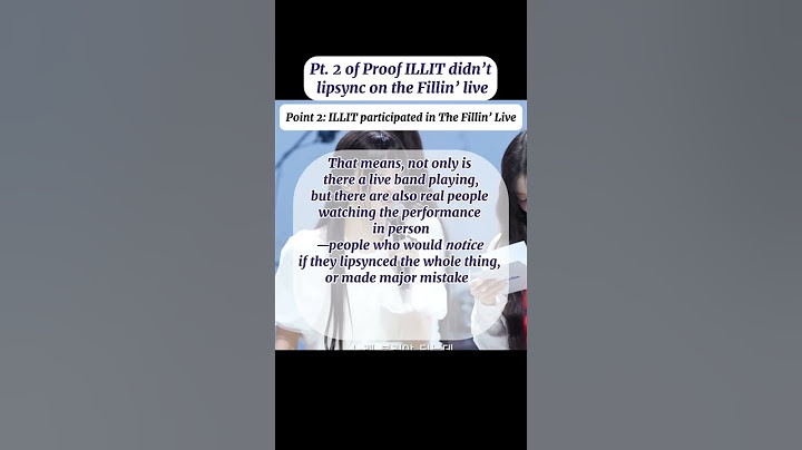 Pt.2 Did ILLIT lipsync on “The Fillin’ live”?