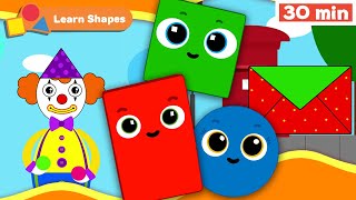 Shapes School | Educational videos for Babies | Learn Shapes for kids | Clown | First University