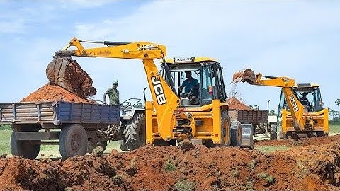 Jcb 3dx 4×4 Eco Xpert Machine Mud Loading In The Tractor Trolley Massey Tractor Sonalika Tractor | 