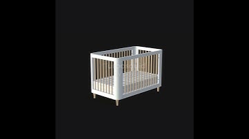 Baby Bed Crib Wooden Black