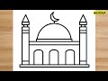 How to draw a mosque step by step  easy
