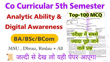 ba bsc bcom 5th semester co curricular analytic ability and digital awareness msu maa shakumbhari