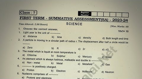 7th std science quarterly exam question paper 2023
