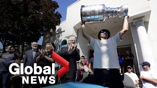 Nazem Kadri, 1st Muslim NHL player to win Stanley Cup, brings it home to London mosque