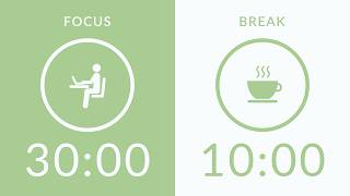 30/10 Pomodoro Timer with Green Noise 🎧 2-Hour Study with Me for Deep Focus & ADHD ✨