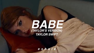 Taylor Swift - Babe (Taylor’s Version) (Traducida al español)