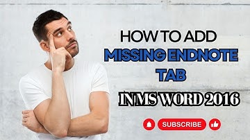 Add Missing Endnote Reference Tab within MS Word | Endnote Citation for Research
