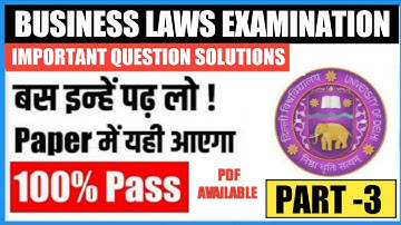 DU SOL BUSINESS LAW MOST IMPORTANT QUESTIONS WITH SOLUTION I BCOM PORG/HNRS I BUSINESS LAW QUESTION