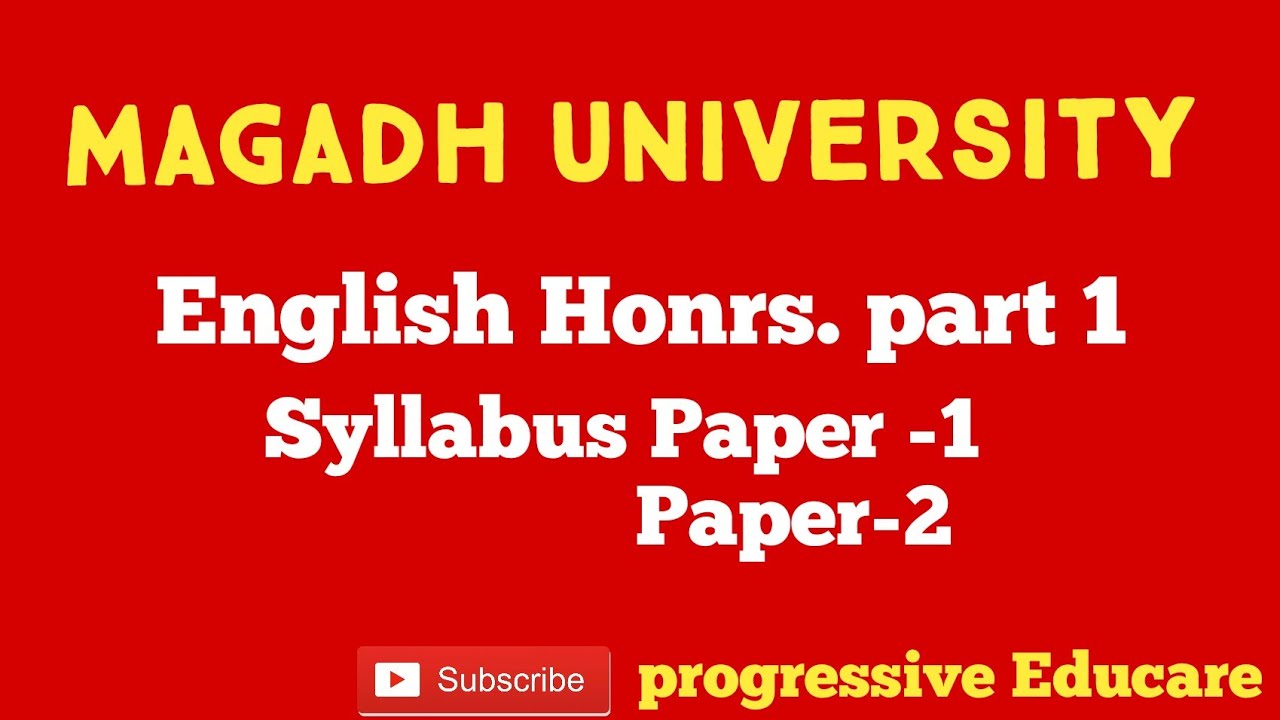 Magadh University part 1 syllabus details 