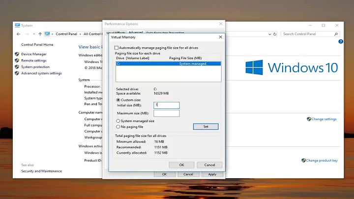 Windows 10 How to Adjust Virtual Memory