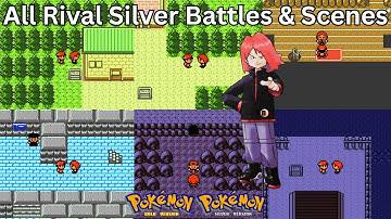 Pokémon Gold & Silver - All Rival Silver Battles & Scenes