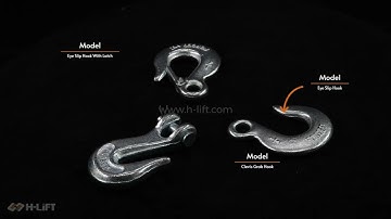 H-Lift Clevis Grab Hook, Eye Slip Hook, Eye Slip Hook With Latch