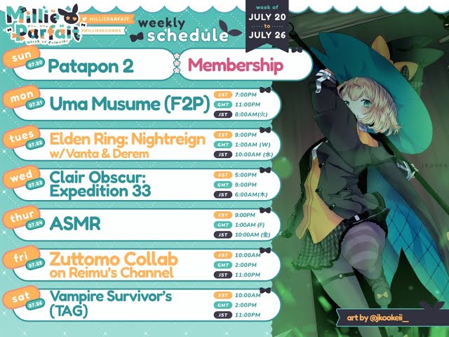 【Weekly Schedule】 Free Chat  ✨  ☆⭒NIJISANJI EN ✧ Millie Parfait ☆⭒のサムネイル