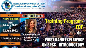 Day-3, A online Classroom Workshop On “First hand experience on SPSS