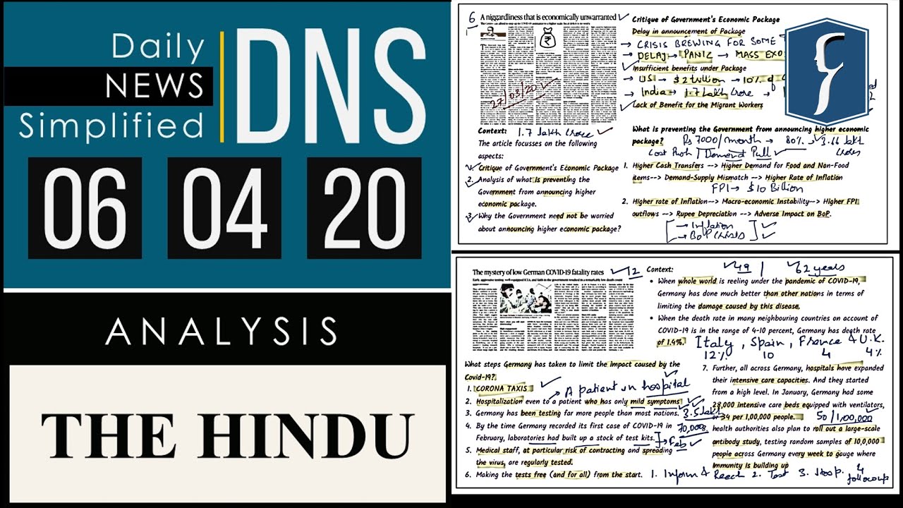 THE HINDU Analysis, 06 April 2020 (Daily News Analysis for UPSC) – DNS