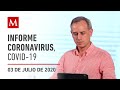 Informe diario por coronavirus en México, 03 de julio de 2020