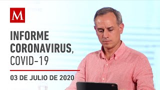 Informe diario por coronavirus en México, 03 de julio de 2020