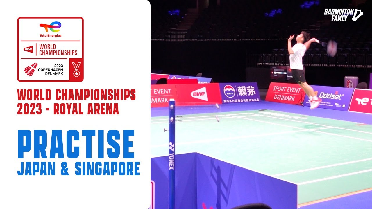 Badminton World Championships - Japan and Singapore practise Main Hall