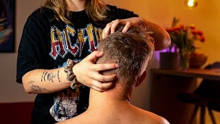 ASMR Scalp Therapy  Head, Scalp & Neck Massage  No Talking