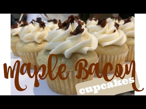 MAPLE BACON CUPCAKES || Maple Bacon Cake & Salted Buttercream Icing!