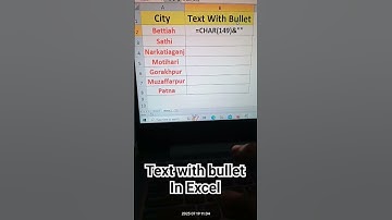 #shortvideo Text With Bullet in Excel #newshorts