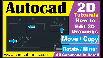 Autocad Basic Tutorial | Autocad tutorial | Autocad Commands Move Copy Rotate Mirror