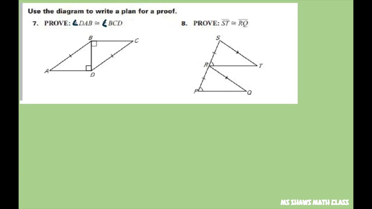 Use the diagram to write a plan for a proof. CPOCTAC. TRIANGLES