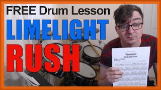 ★ Limelight (Rush) ★ FREE Video Drum Lesson | How To Play SONG (Neil Peart)