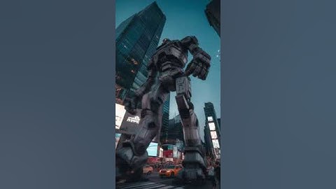 Giant robot walking through Times Square New York #shorts