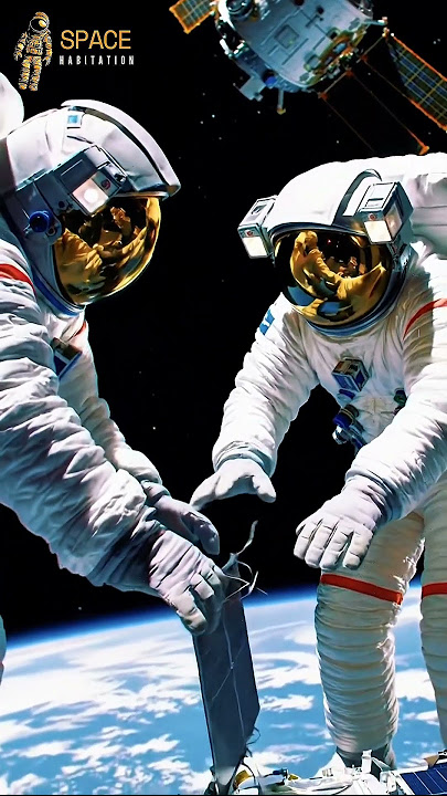 Fixing Solar – Astronaut Floats in Orbit #spacework #solarrepair #astronaut