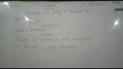 Class 5 (Computer), Chapter #9 Short Q/A #1.