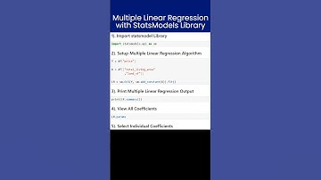 Multiple Linear Regression with the StatsModel Library! #linearregressionpython #linearregression
