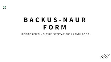Representing syntax using Backus-Naur Form
