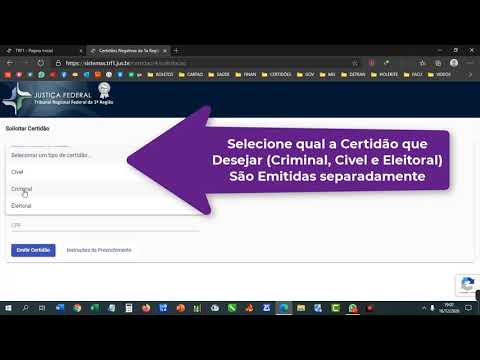 Nova Forma de Emissão da Certidão da Justiça Federal TRF1 2020